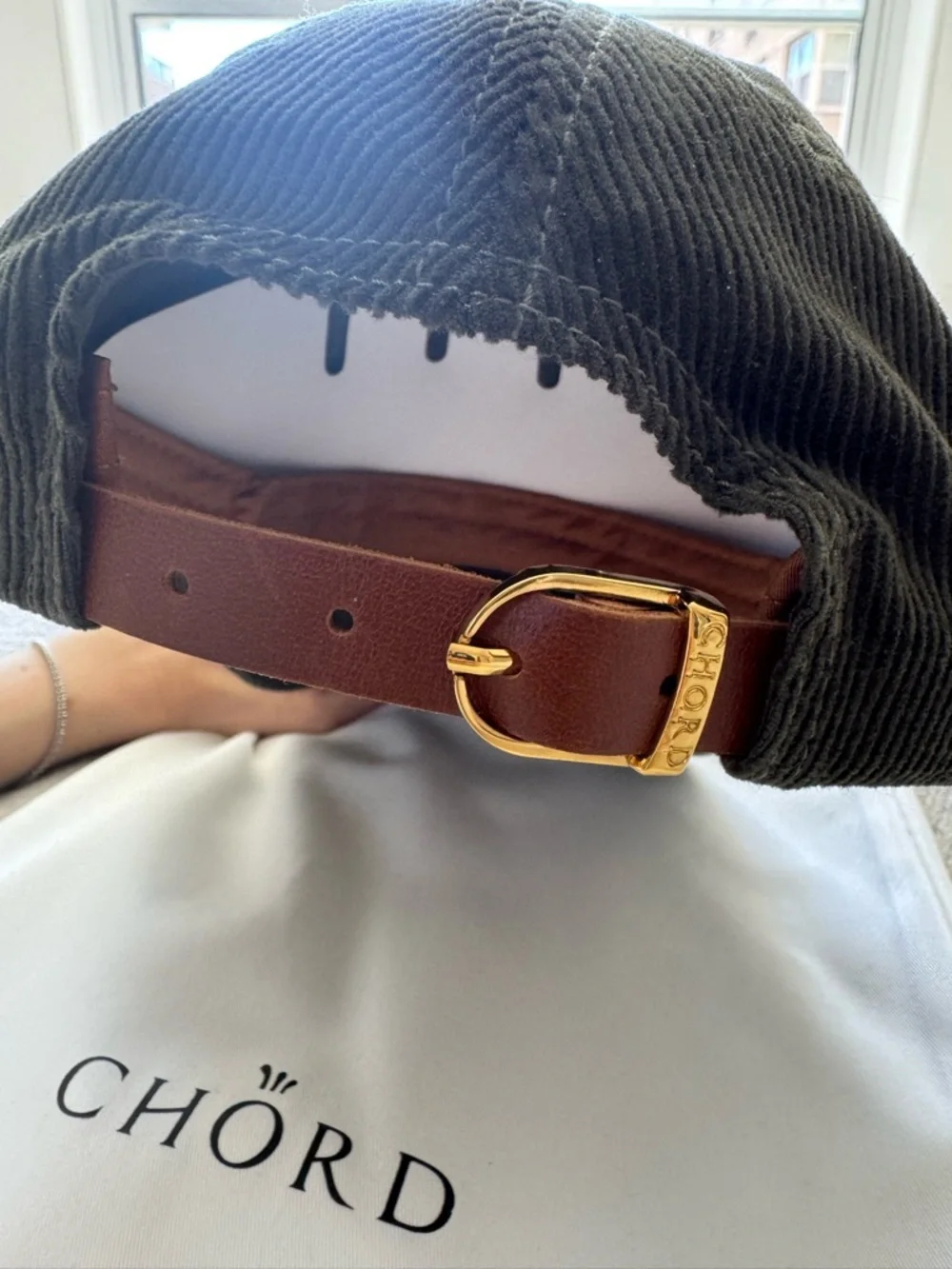 Chord Dark Green Corduroy Baseball Cap - Picture 5 of 5